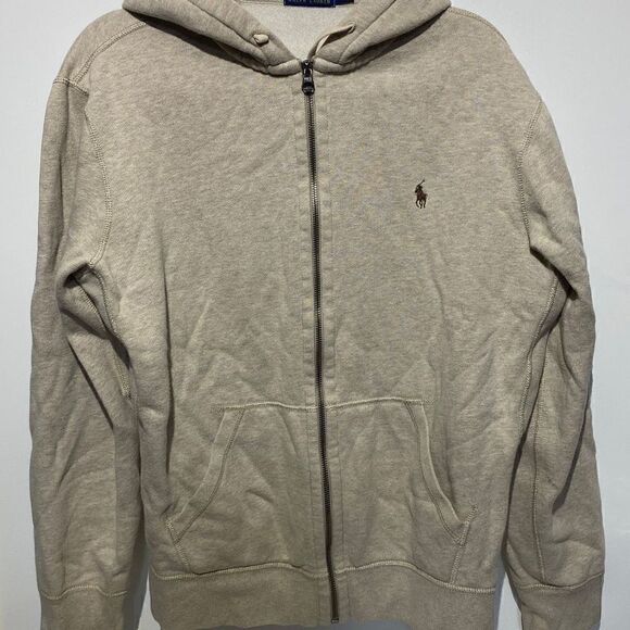 Vintage Polo Ralph Lauren Sweater Zipper Sweater Hooded Large Ralph Lauren Sweat - Picture 1 of 9